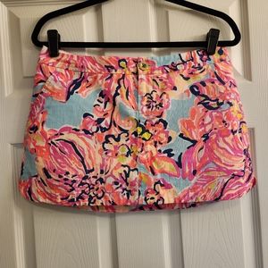 Lilly Pulitzer Lorelie Skort Serene Blue Big Escapade Size 6